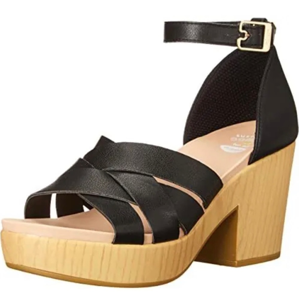 DR. SCHOLLS Sandals Blissful Heeled Shoes Black Tan